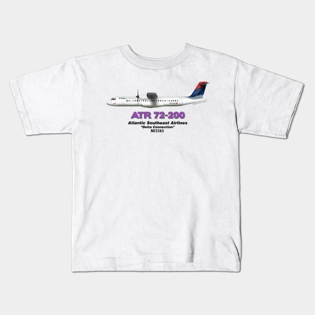 Avions de Transport Régional 72-200 - Atlantic Southeast Airlines "Delta Connection" Kids T-Shirt by TheArtofFlying